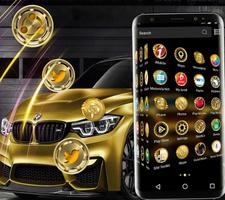 Golden Car Launcher Theme постер