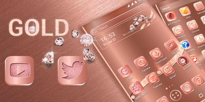 Rose Gold Launcher Theme Affiche