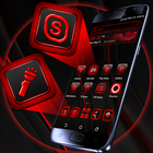 Red Black Launcher Theme ikon