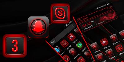 Red Black Launcher Theme Plakat