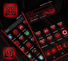 Red Black Launcher Theme syot layar 2