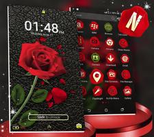 Rose in Black Launcher Theme capture d'écran 3