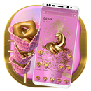 Golden Pink Ice Cream Theme APK