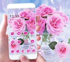 Poster Tema rosa amore pink rose