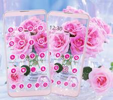 Tema mawar suka pink rose syot layar 3