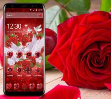 Red Rose Pigeon Heart Theme screenshot 1