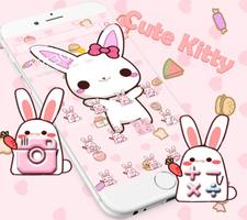 Cute Pink Kitty Theme پوسٹر