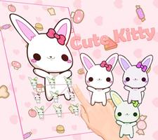 Cute Pink Kitty Theme स्क्रीनशॉट 3
