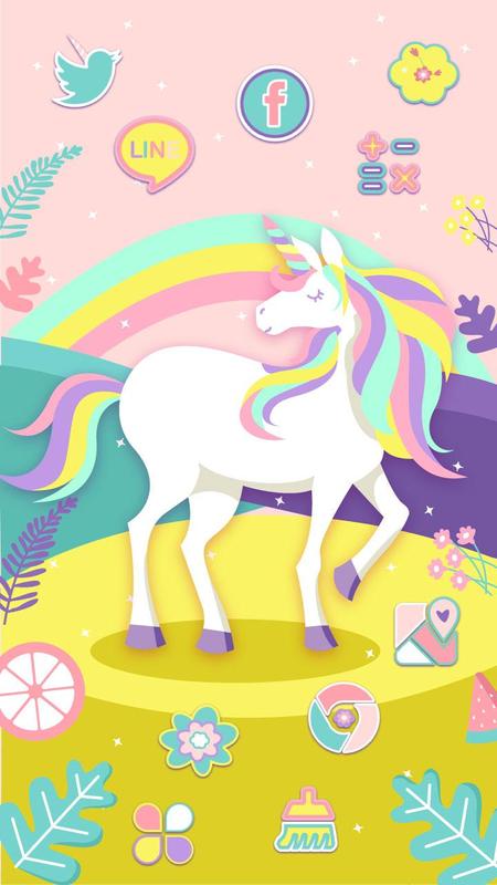 cute rainbow unicorn theme