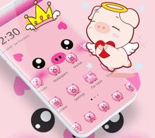 Tema Kartun Pink Piggy Pink screenshot 1