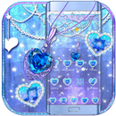 Blue diamond necklace sparkling love theme APK
