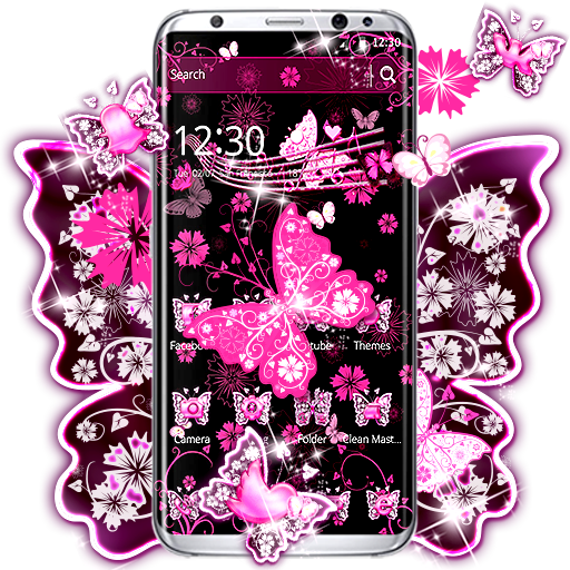 Pink Black Butterfly Theme