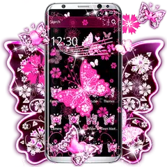 Baixar Rosa Preto Borboleta Tema APK