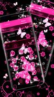 Pink Black Butterfly Theme تصوير الشاشة 2