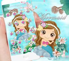 Cute Mermaid Theme تصوير الشاشة 1