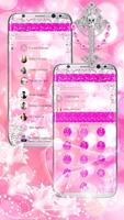럭셔리 실버 스켈레톤 크로스 테마를 깜박 로맨틱 핑크 장미 벽지 포스터