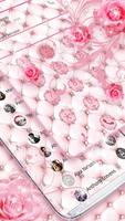 ロマンチックなピンクのダイヤモンドのバラのテーマ クールな光沢のあるバラの女の子のラインの壁紙 スクリーンショット 1