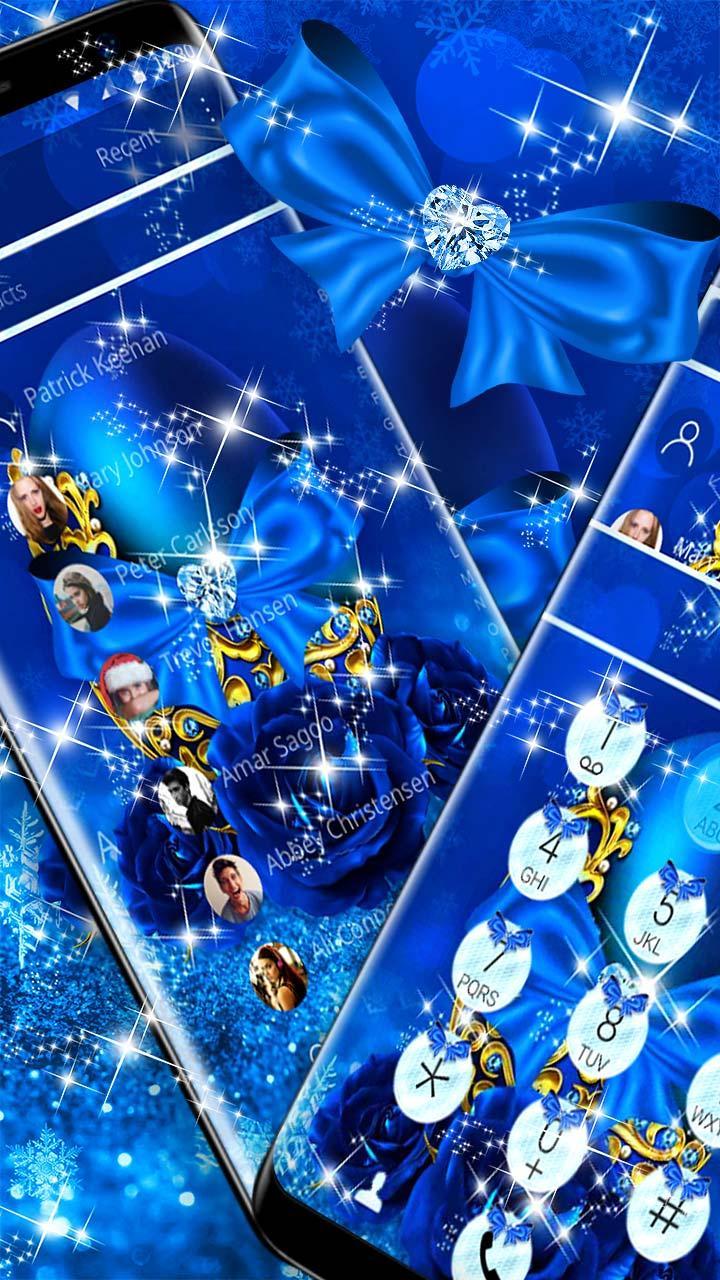 Android 用の ブルーファンタジーダイヤモンドボウテーマ 光沢のあるクールな青の悪魔ジローズ壁紙 Apk をダウンロード