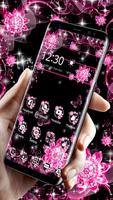 Pink Black Flowers Theme ภาพหน้าจอ 2