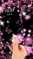 Pink Black Flowers Theme স্ক্রিনশট 3