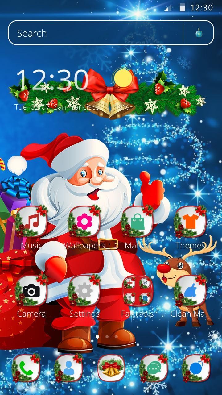 Sfondi Natalizi Per Android.Tema Di Babbo Natale Carino For Android Apk Download