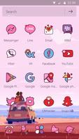 Pink Love Theme for Android Free Ekran Görüntüsü 1