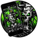 thème crâne de graffiti en métal gothique APK