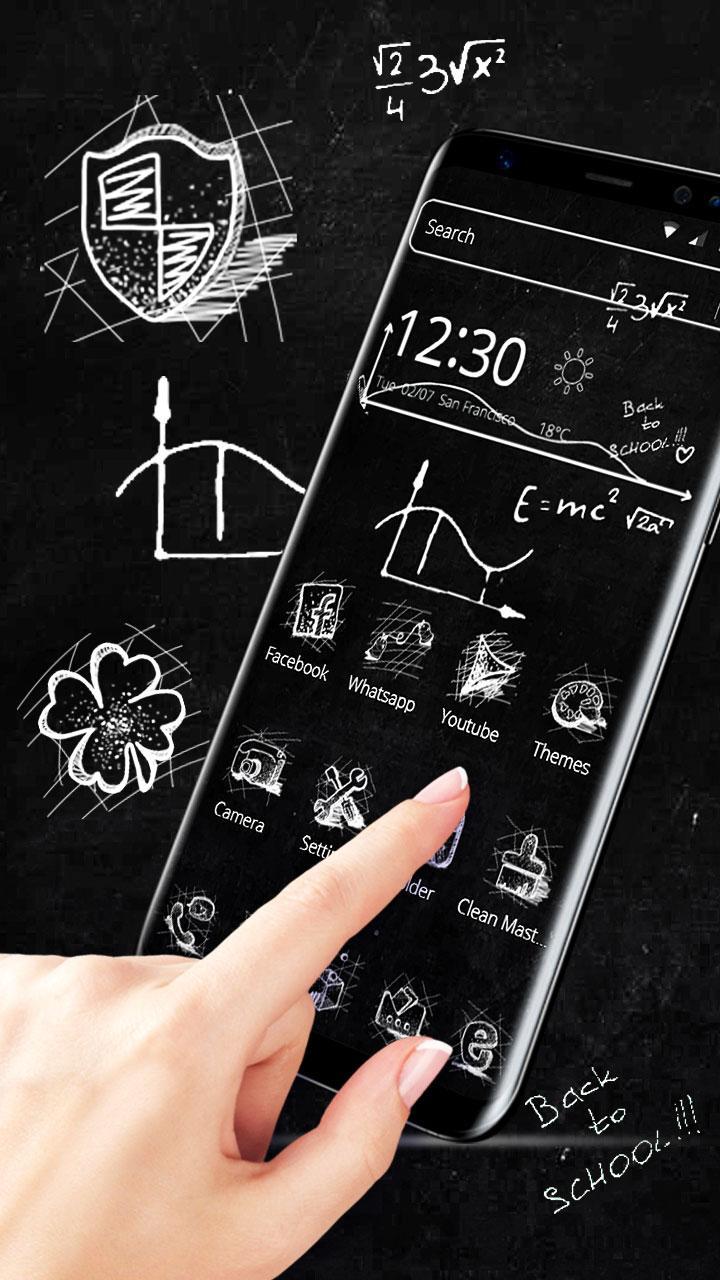 黑板塗鴉主題可愛的黑白數學公式壁紙安卓下載 安卓版apk 免費下載