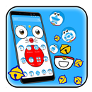 Kawaii Blue Cat Cartoon Theme!-APK