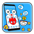 Kawaii Blue Cat Cartoon Theme! أيقونة