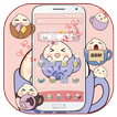 ”Pink tea cup cute steamed bun Desktop Theme