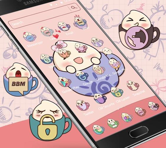 كوب الشاي الوردي على البخار كعكة سطح المكتب لطيف For Android Apk Download