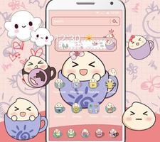 Cute Pink Teacup Desktop Theme captura de pantalla 3