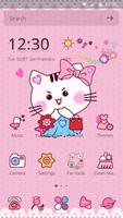 Cute pink kitty love theme poster