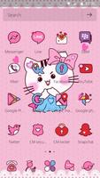 Cute pink kitty love theme screenshot 1