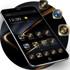 Скачать Золотая черная тема для Huawei P10 APK