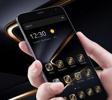 Theme Golden Black untuk Huawei P10 screenshot 1