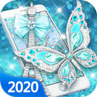 Turquoise Diamond Butterfly Theme icon