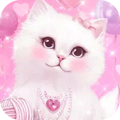download Tema di gatti carini rosa XAPK