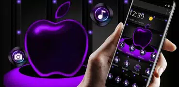 Tema di affari di tecnologia al neon viola