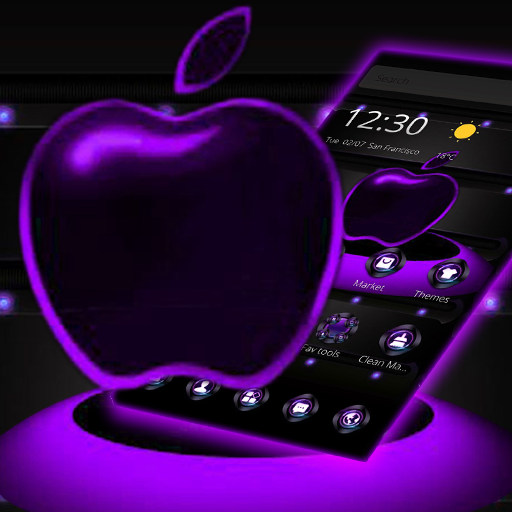 Tema de negócios de tecnologia de néon violeta