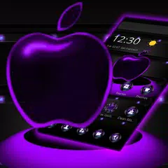 Violet Neon Apple Tech Theme APK download