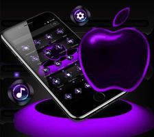 Violet Neon Apple Tech Theme اسکرین شاٹ 3