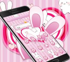 Cute pink cartoon rabbit mobile theme screenshot 2