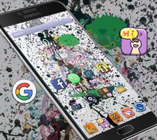 Cool graffiti style cell phone theme स्क्रीनशॉट 1