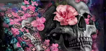 Pink Blossom Skull Theme