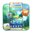 Green elf water drops meadow blue sky white clouds APK
