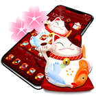 Cute Fortune Beckoning Lucky Cat Theme icon