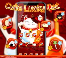Cute Fortune Beckoning Lucky Cat Theme screenshot 2