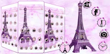 エッフェル塔のテーマピンクブラック Eiffel Tower Pink Black